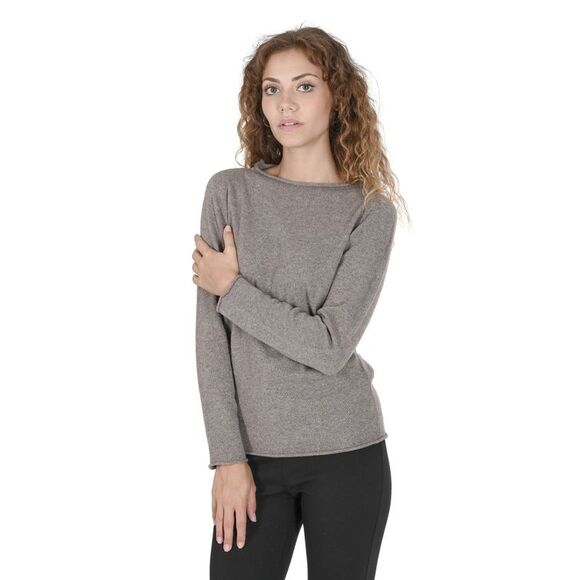 Crown of Edinburgh Cashmere Cashmere Crew Neck JumperClassic Style Women Taupe - Picture 7 of 7